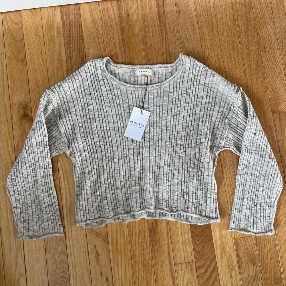 Promesa Gray Ribbed sweater